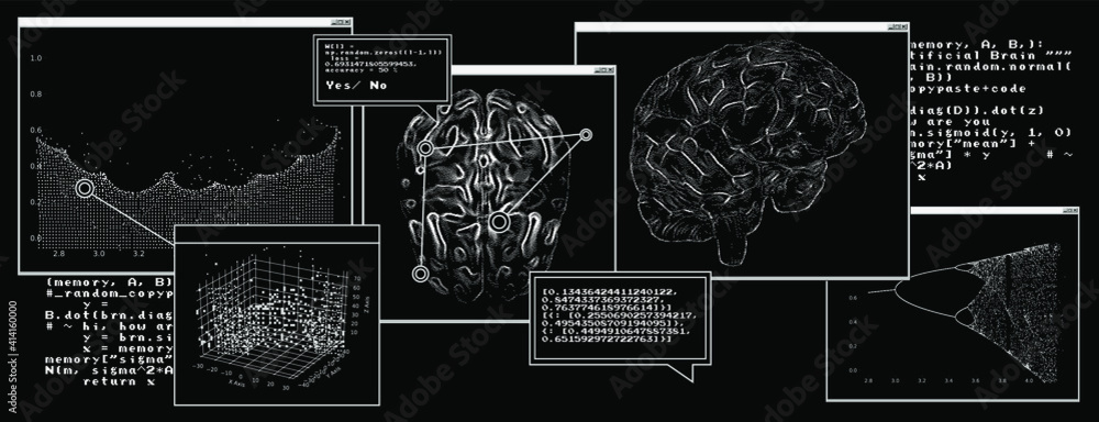 Futuristic sci-fi user interface with research data, Magnetic resonance  imaging of the Human brain. HUD UI with callout bar labels, information  boxes, digital data charts. Stock Vector | Adobe Stock