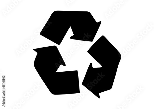 black and white recycling symbol design