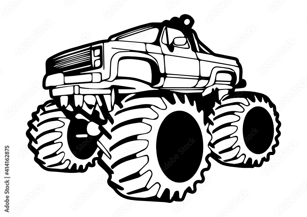 Monster truck Black and White Stock Photos & Images - Alamy