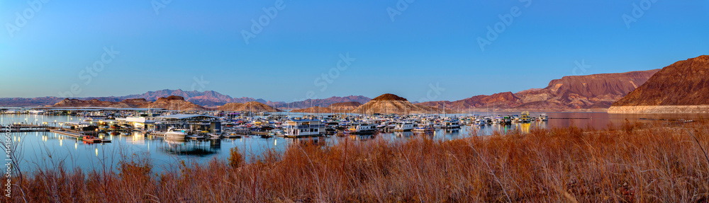 Boats at Lake Mead marina near Las Vegas, Nevada
