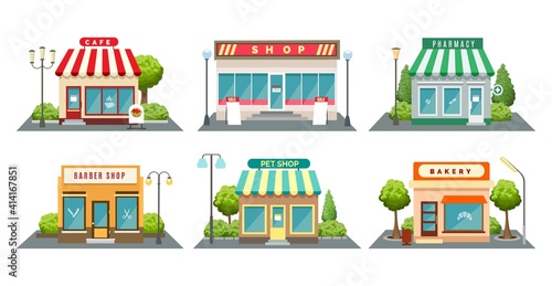 Shops fronts on street