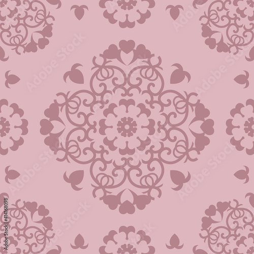Seamless pattern Pastel Pink. Pretty hearts. Abstract. Vector.