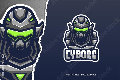 Cyborg Soldier E-sport Game Logo Template