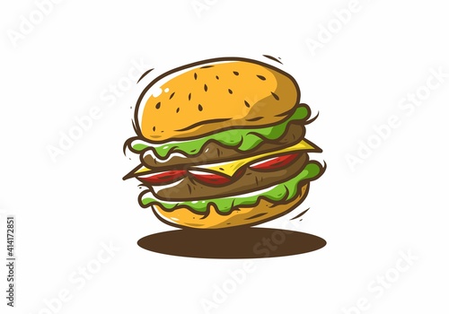 Burgers fast food illustration drawing