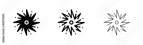 Explosion gun shot icon. Editable line vector. Modern simple shock wave. Fashion explosion icon in flat style. Template for application, user interface and logo, vector illustration.