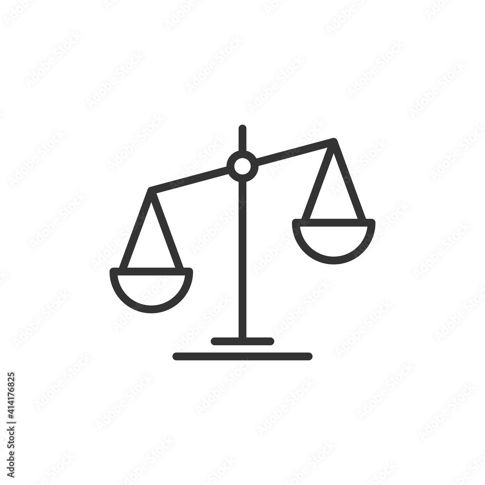 Law scale outline icon. linear style sign for mobile concept and web design. Vector. Law scale outline icon. linear style sign for mobile concept and web design. Vector.