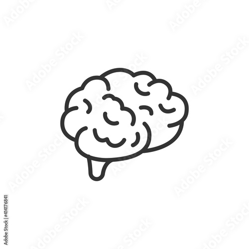 Human brain. Vector outline icon with editable strokes isolated on white background.