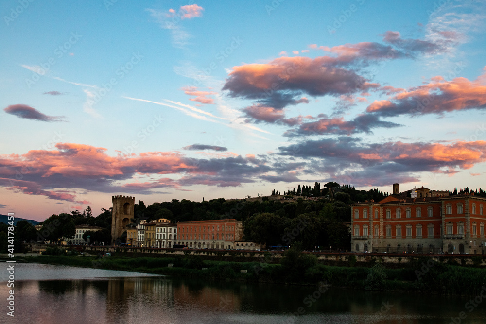 Naklejka premium Sunset over Florence, Italy