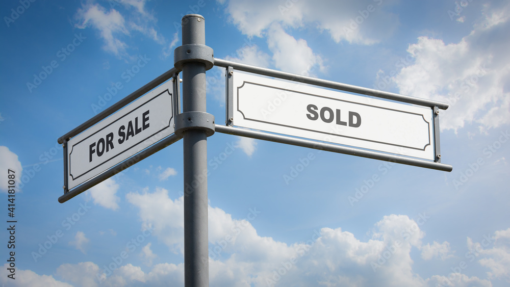 Street Sign SOLD versus FOR SALE Street Sign SOLD versus FOR SALE