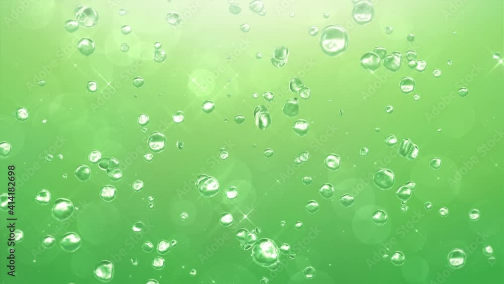 舞い落ちる水滴(ループ可能) - グリーン背景 舞い落ちる水滴(ループ可能) - グリーン背景