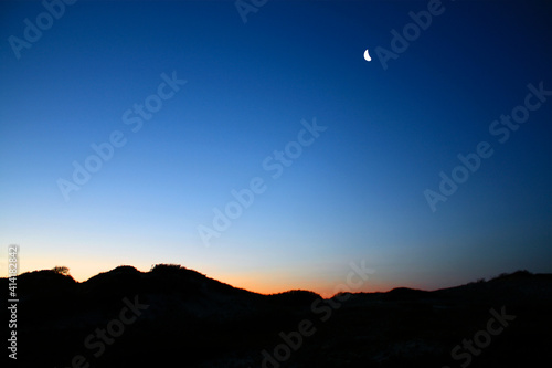 Moon Rise at the Cape Cod National Seashore Dunes