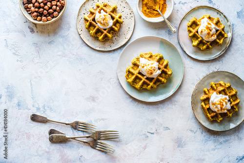 Turmeric waffles