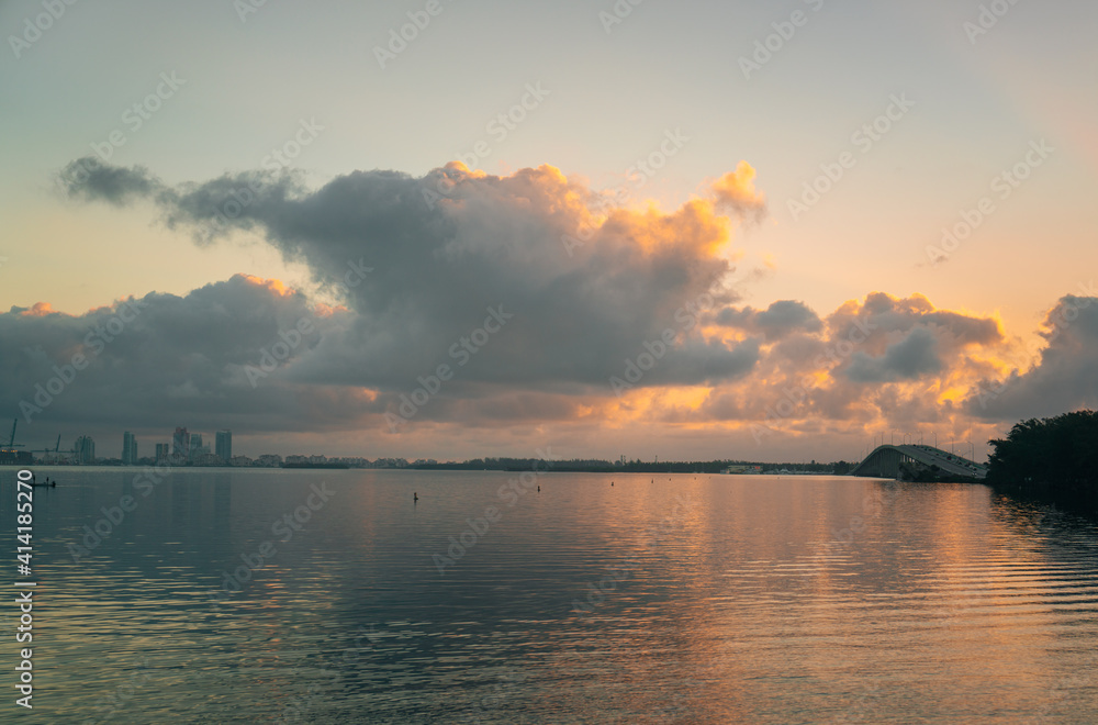 sunrise over the river clouds shapes beautiful bridge sunrise over the river clouds shapes beautiful bridge