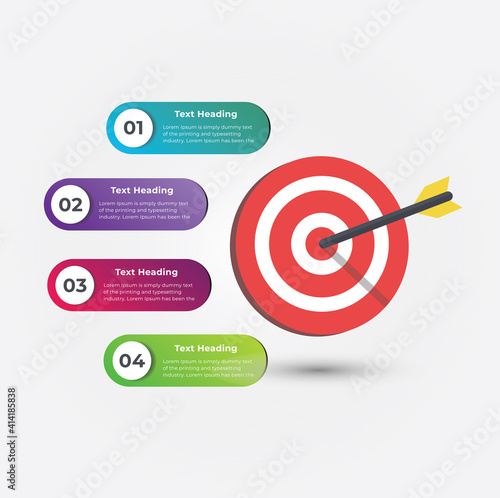 4 step Target infographic Illustration
