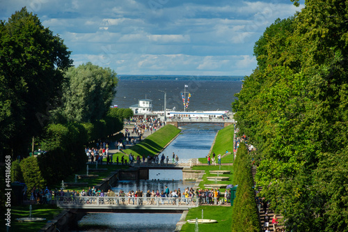 Peterhof Park in Saint Petersburg in Russia photo