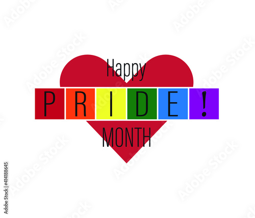 Pride moon poster vector design with line colorful rainbow text.  LGBT Pride for Lesbian Gay Bisexual and Transgender Design Element.