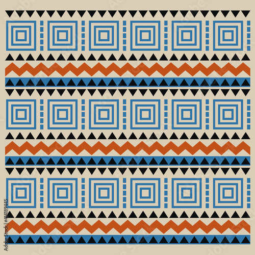 Wallpaper Mural geometric folklore ornament pattern. tribal ethnic and motifs texture striped. retro embroidery style. design for background, wallpaper, decor, clothing, cover, curtain. vector illustration. Torontodigital.ca