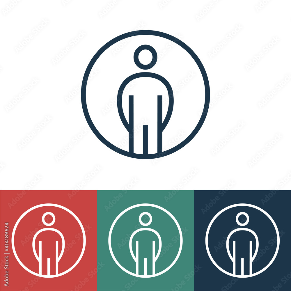 Linear vector icon with man Linear vector icon with man