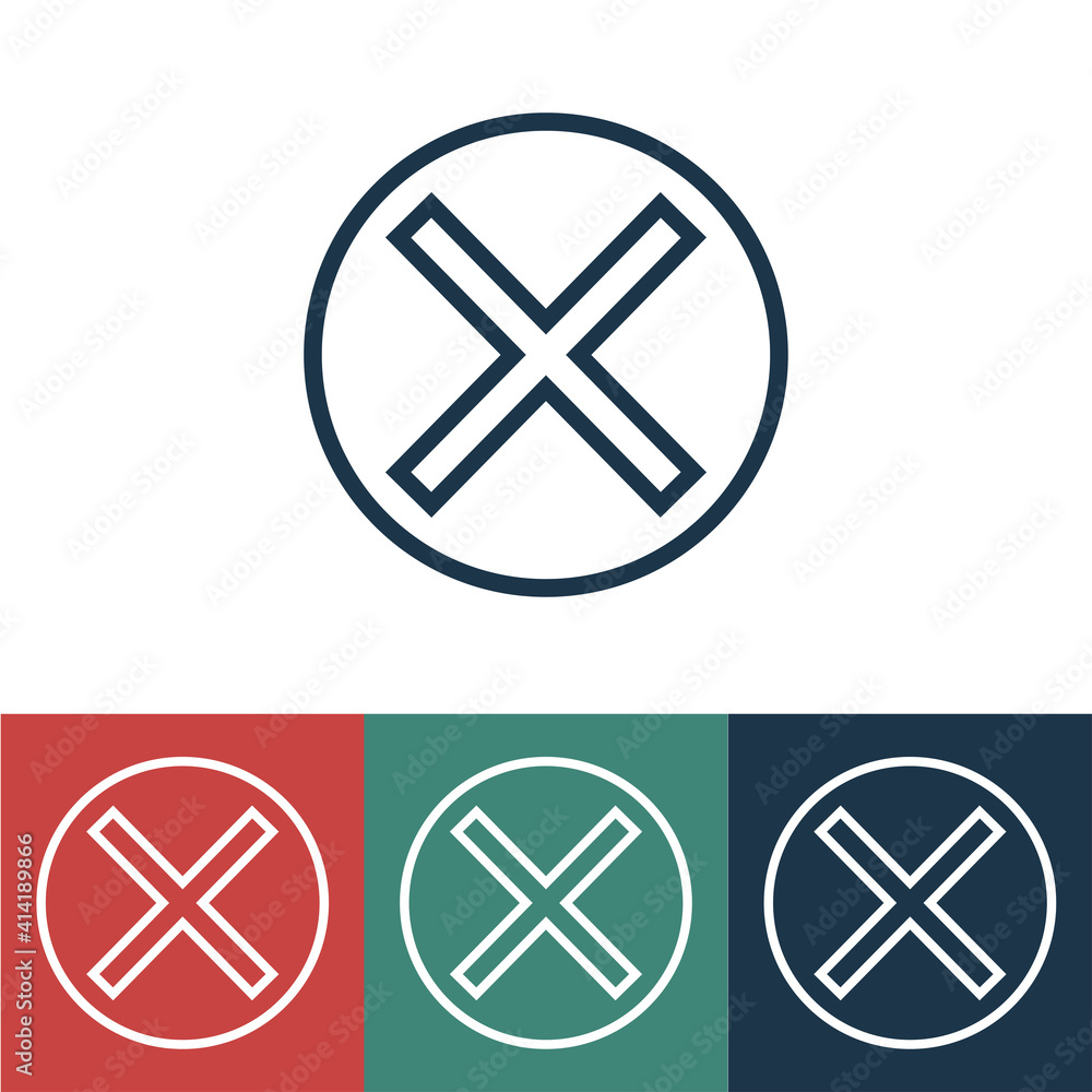 Fototapeta premium Linear vector icon with strikethrough