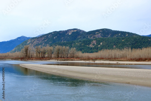 Dry Winter Riverbed in Valley