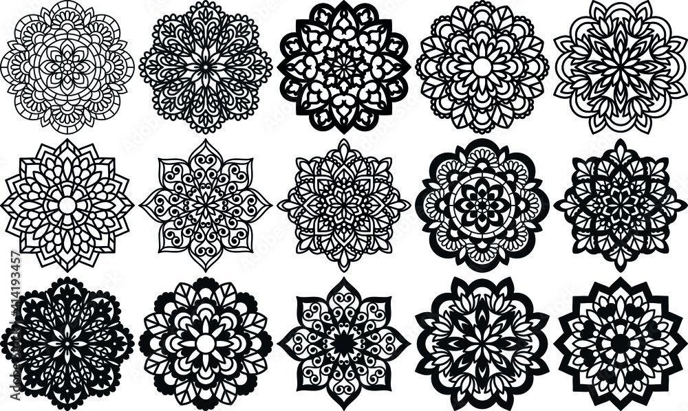Mandala Templates For Paper, Vinyl, Laser Cutting and more Stock Vector |  Adobe Stock