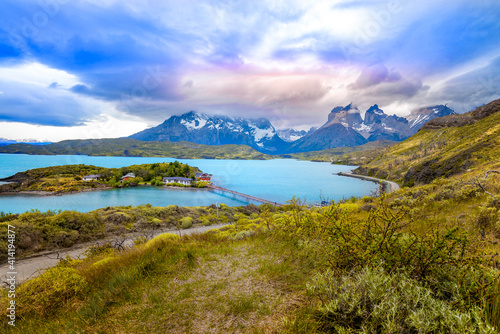 Lake Pehoe in Chile Patagonia