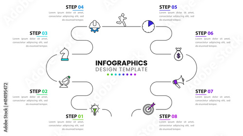 Infographic design template. Creative concept with 8 steps