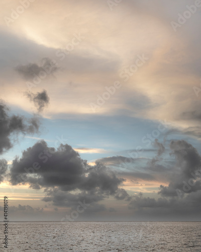 Caribbean, Grenada, Mayreau Island. Caribbean silver sunset.