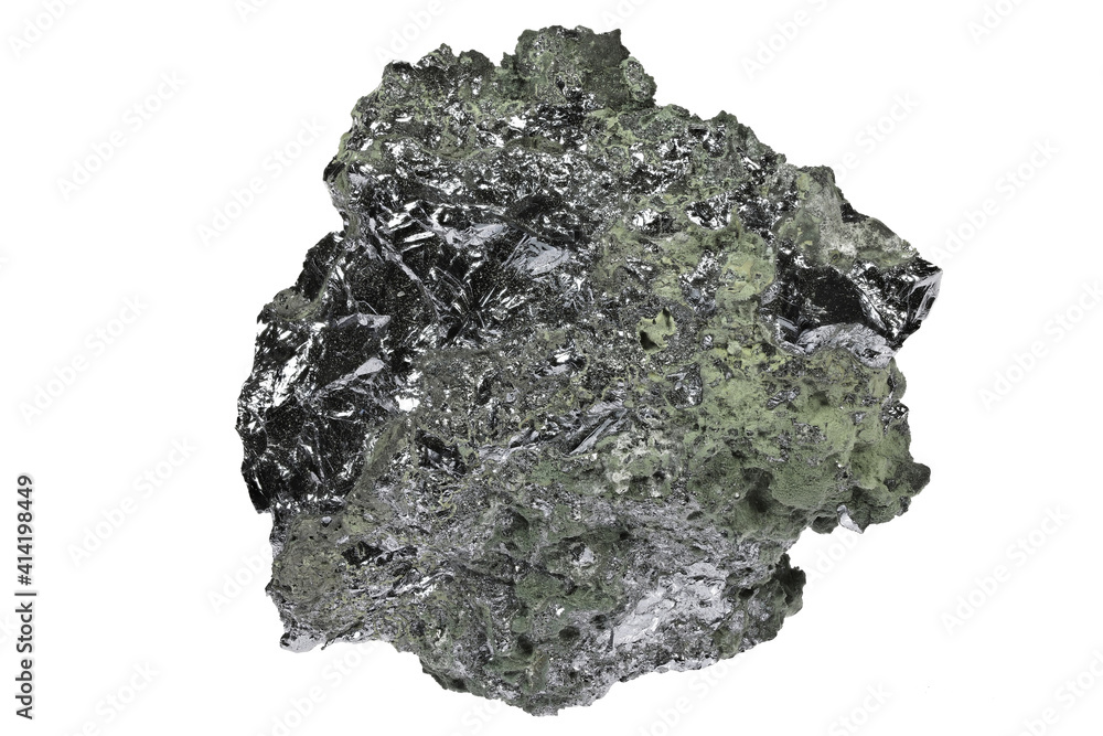 Fototapeta premium high purity silicon with some slag isolated on white background