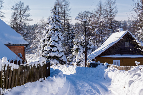 Wallpaper Mural  Mroźna i śnieżna zima na podlaskiej wsi, Podlasie, Polska Torontodigital.ca
