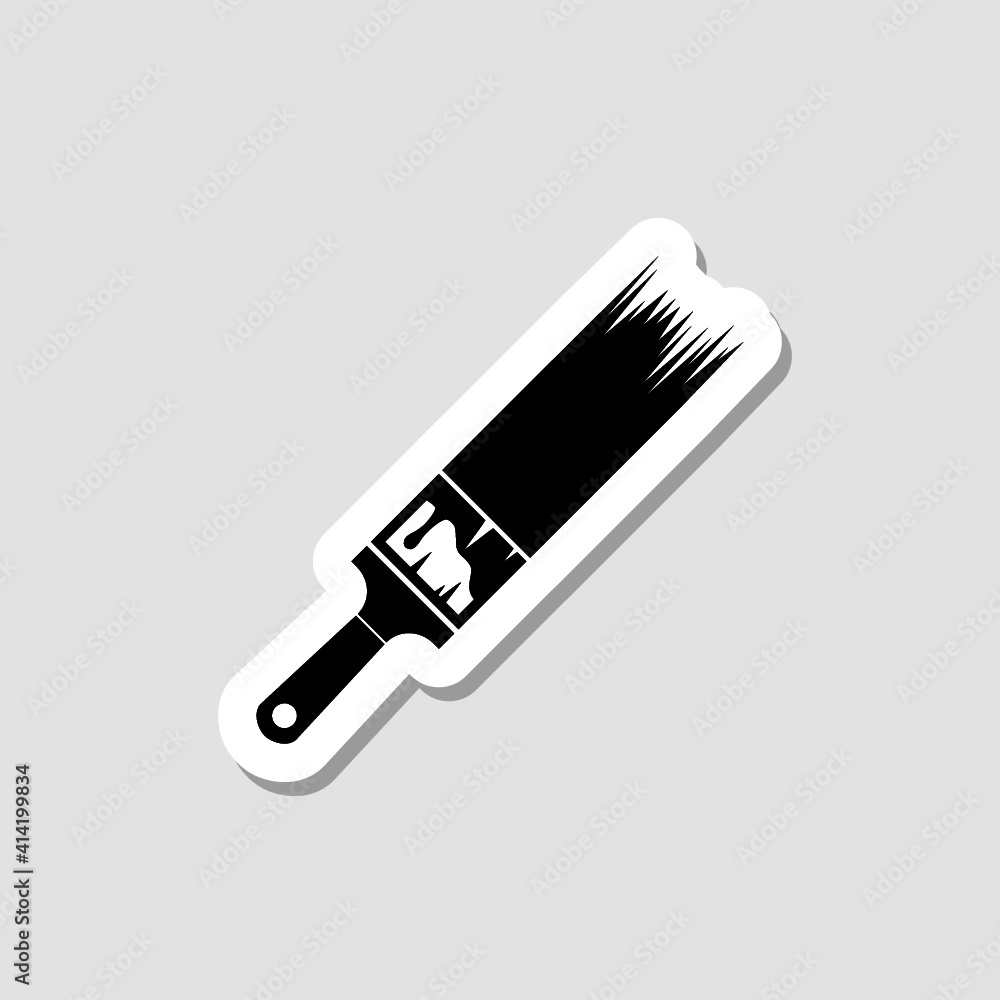 Paint brush sticker icon isolated on white background Paint brush sticker icon isolated on white background