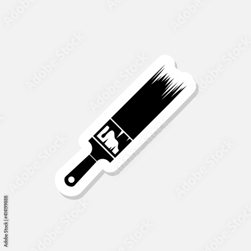 Paint brush sticker icon isolated on white background