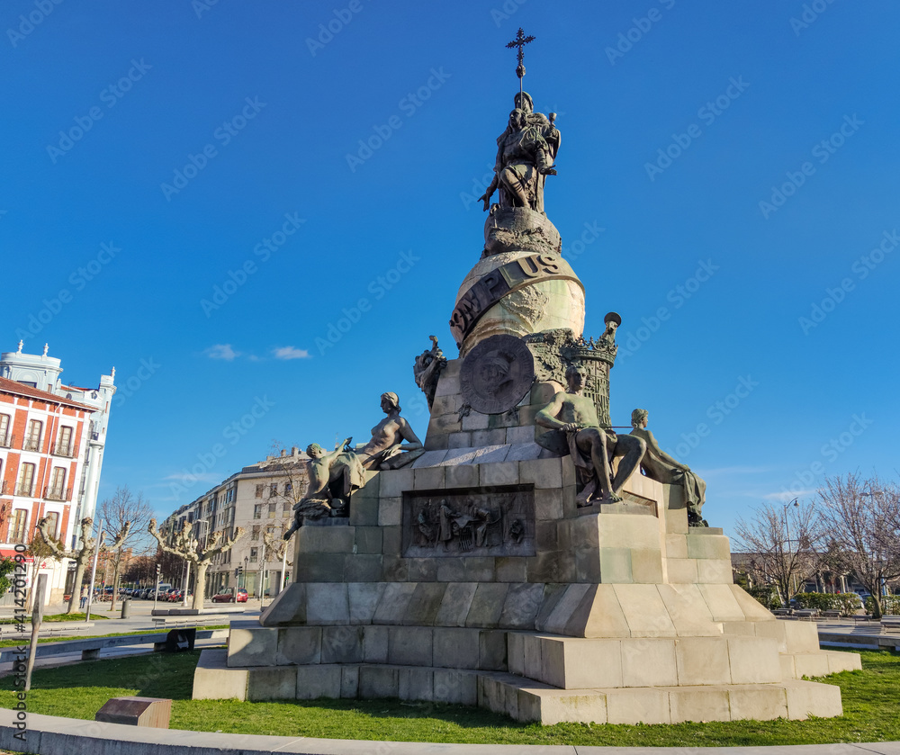 Monumento homenaje al descubridor del continente americano, Cristobal Colón, en Valladolid