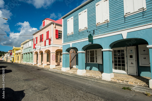 Photo Historic buildings in downtown Christiansted, St