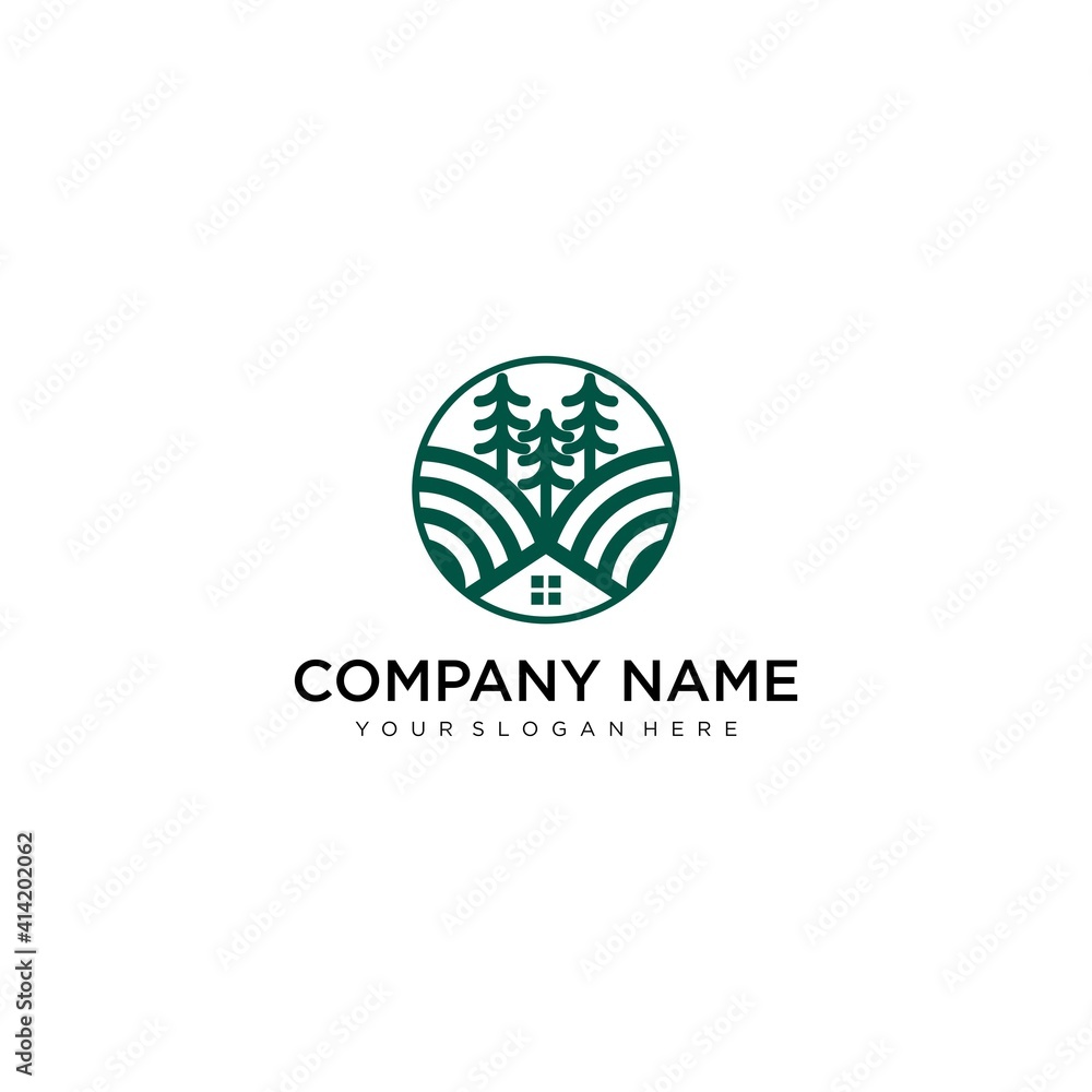 House forest logo design vector House forest logo design vector