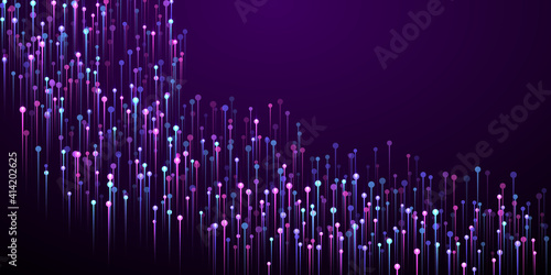 Abstract vertical line beams fiber optics