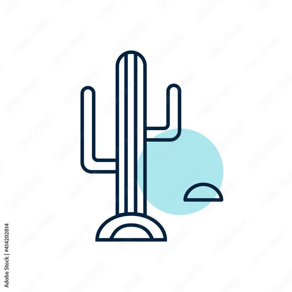 Desert cactus vector icon. Nature sign Desert cactus vector icon. Nature sign