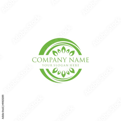 leaf nature vector logo graphic modern abstract
