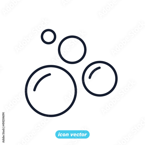 Bubbles icon. Soap foam, fizzy drink, oxygen bubble pictogram symbol template for graphic and web design collection logo vector illustration