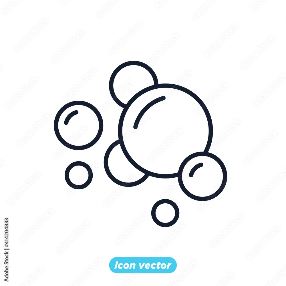 Bubbles icon. Soap foam, fizzy drink, oxygen bubble pictogram symbol template for graphic and web design collection logo vector illustration
