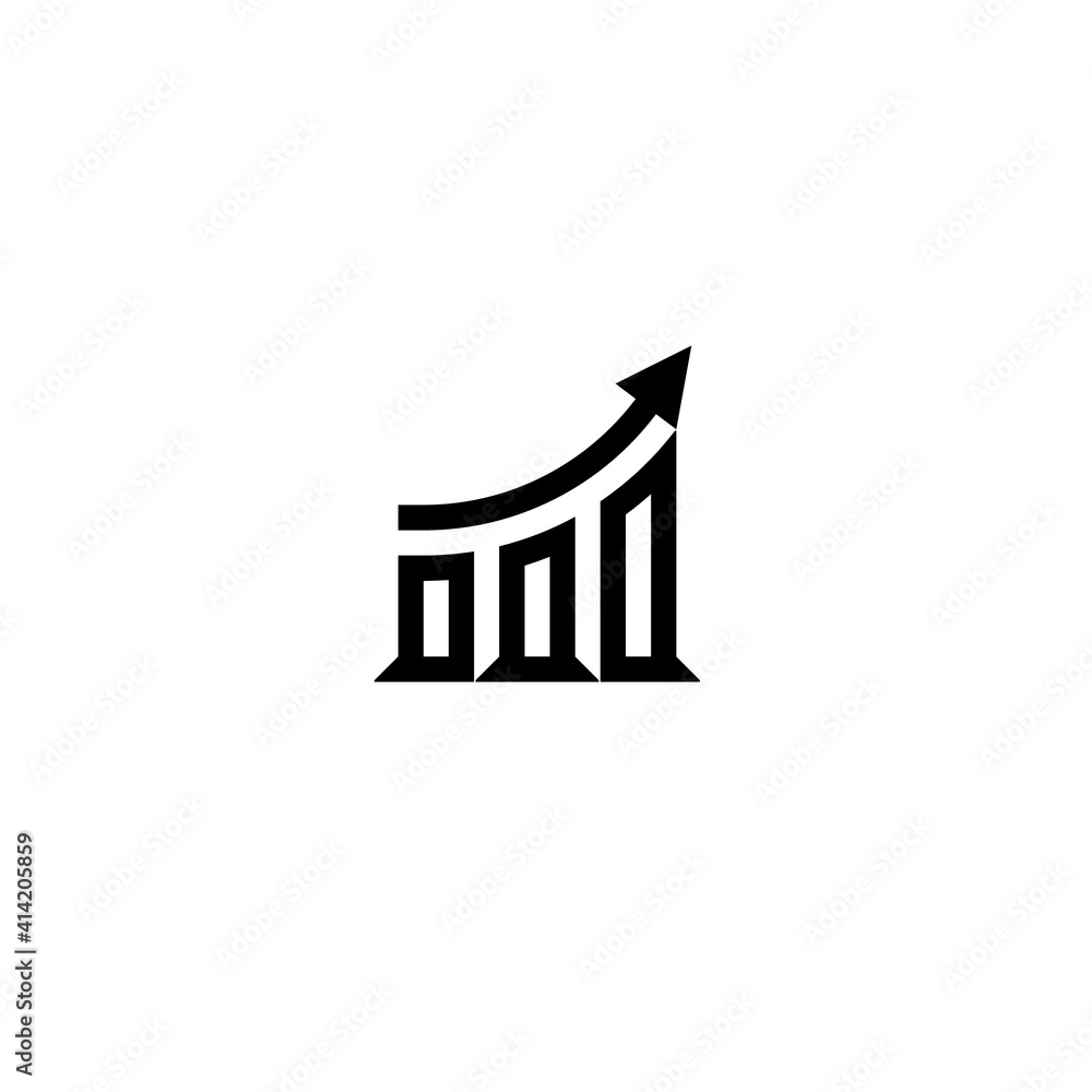 Bar Chart and Arrow logo or icon design Bar Chart and Arrow logo or icon design