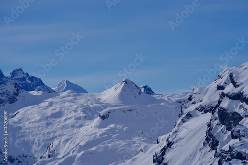 Panoramic landscape from Swiss ski resort Hoch-Ybrig, Switzerland. © Michael Derrer Fuchs
