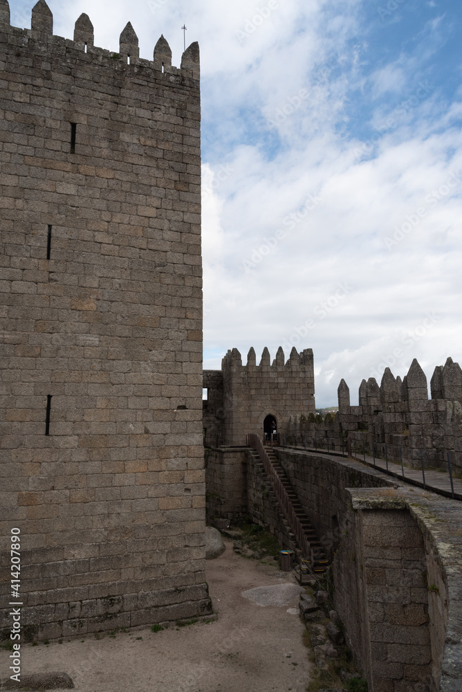 Guimaraes Castle Tower seen from inside of fortification