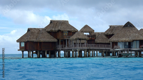 Fototapeta Naklejka Na Ścianę i Meble -  Bora Bora Over-Water Bungalow, French Polynesia