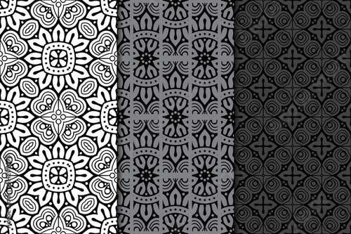 Collection seamless patters with mandala