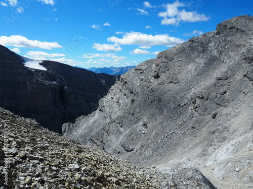 Title: The route on the scree slope to the summit of Mount Lougheed at Kananaskis Alberta Canada OLYMPUS DIGITAL CAMERA  photo