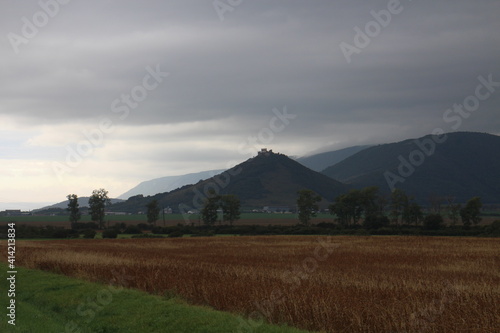 Cloudy weather over Turna castle in eastern Slovakia
