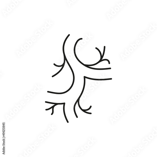Blood vessels icon. Human artery illustration.