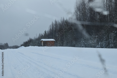 Wallpaper Mural snow covered house Torontodigital.ca
