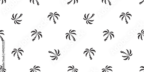palm tree seamless pattern coconut tree vector island tropical summer ocean beach scarf isolated tile background repeat wallpaper cartoon white illustration doodle design